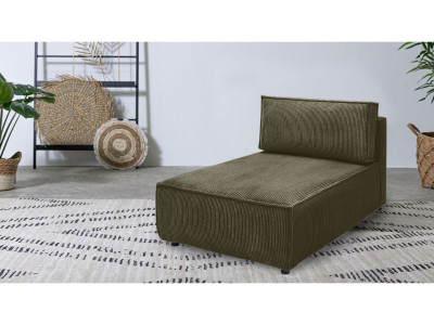 Méridienne sans accoudoir pour canapé modulable NIHAD tissu velours côtelé