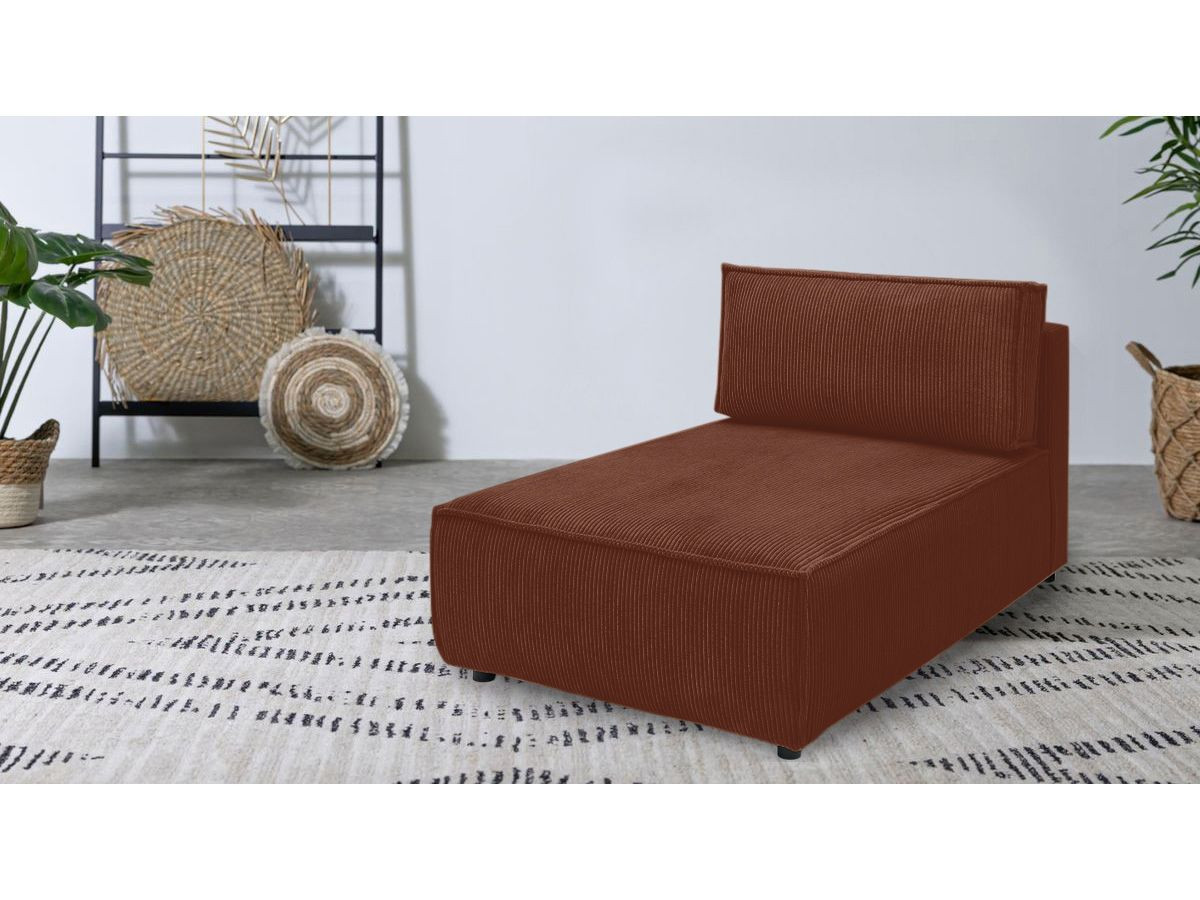 Chaise longue zonder armleuningen voor modulaire NIHAD-bank in corduroystof