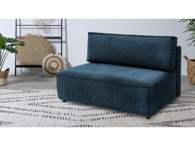 Chauffeuse 2 places sans accoudoir pour canapé modulable NIHAD tissu velours côtelé
