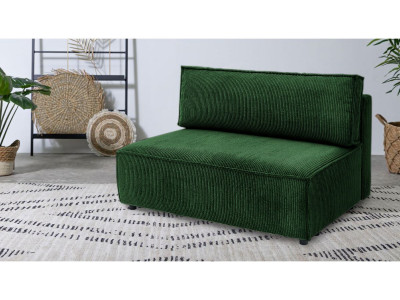 Chauffeuse 2 places sans accoudoir pour canapé modulable NIHAD tissu velours côtelé