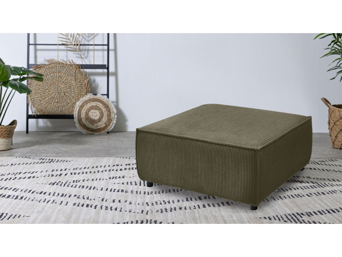 Pouf pour canapé modulable NIHAD tissu velours côtelé