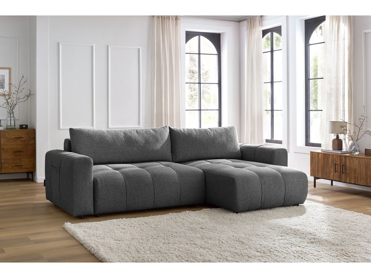 Canapé d'angle réversible convertible coffre ARSENE gris foncé — vue 5