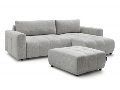 Canapé d'angle réversible convertible coffre ARSENE avec pouf