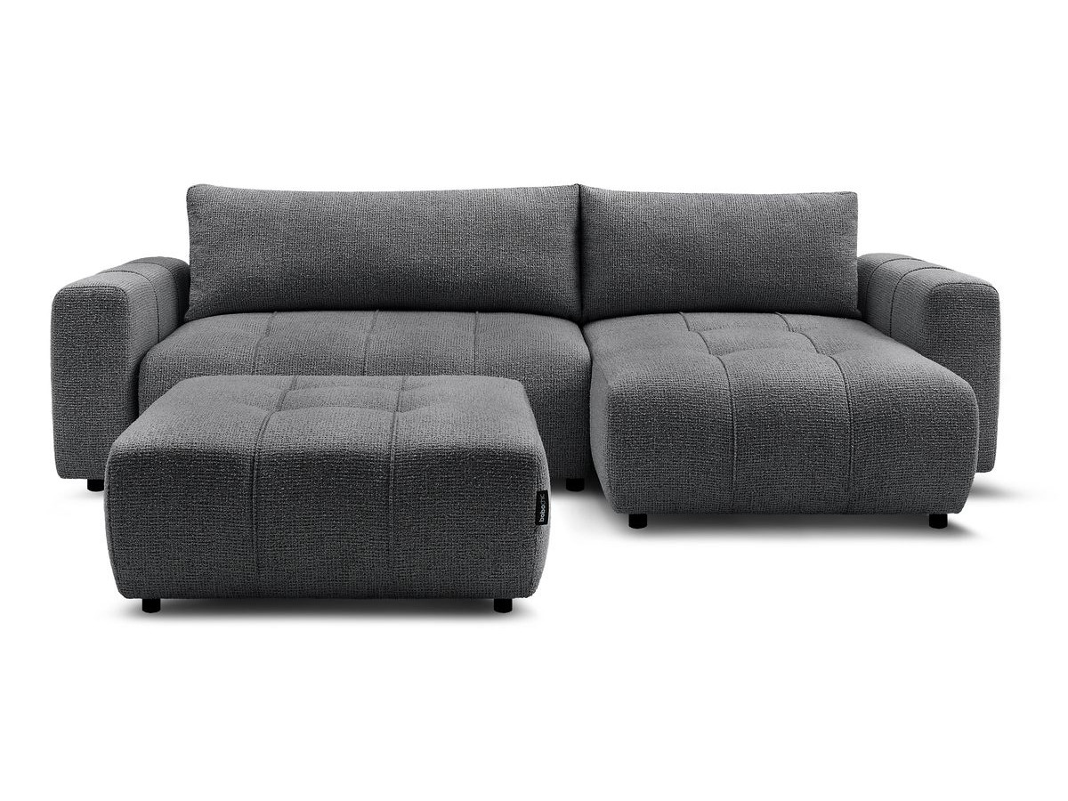Canapé d'angle réversible convertible coffre ARSENE avec pouf