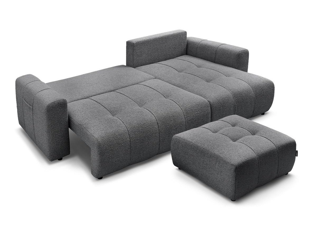 Canapé d'angle réversible convertible coffre ARSENE avec pouf