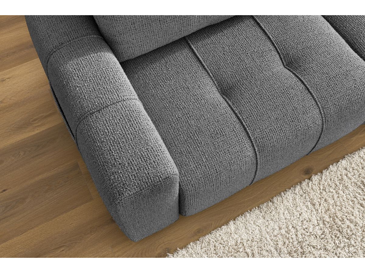 Canapé d'angle réversible convertible coffre ARSENE avec pouf