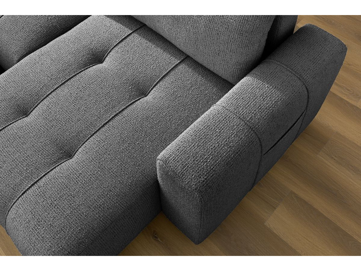 Canapé d'angle réversible convertible coffre ARSENE avec pouf
