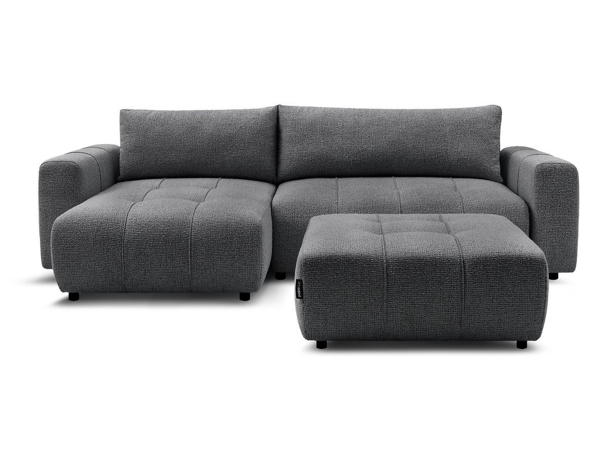 Canapé d'angle réversible convertible coffre ARSENE avec pouf