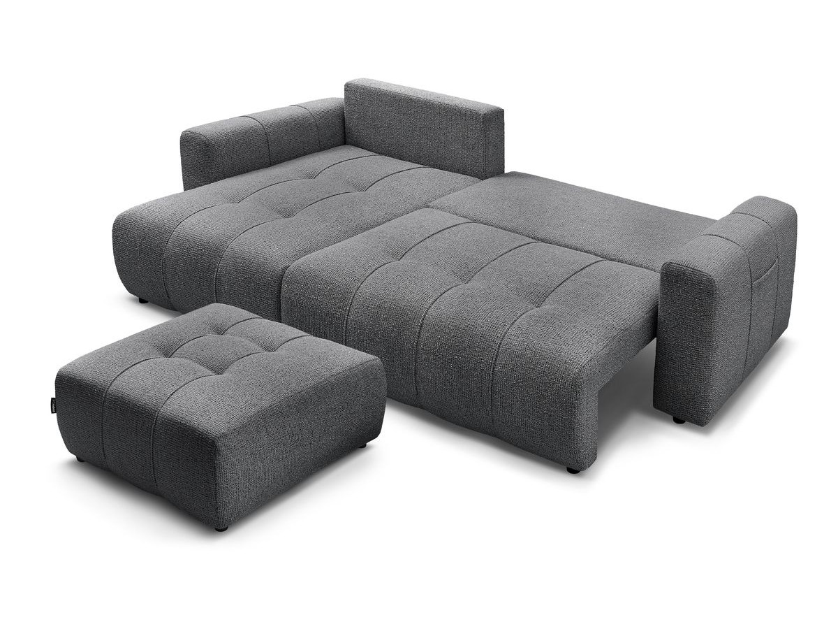 Canapé d'angle réversible convertible coffre ARSENE avec pouf