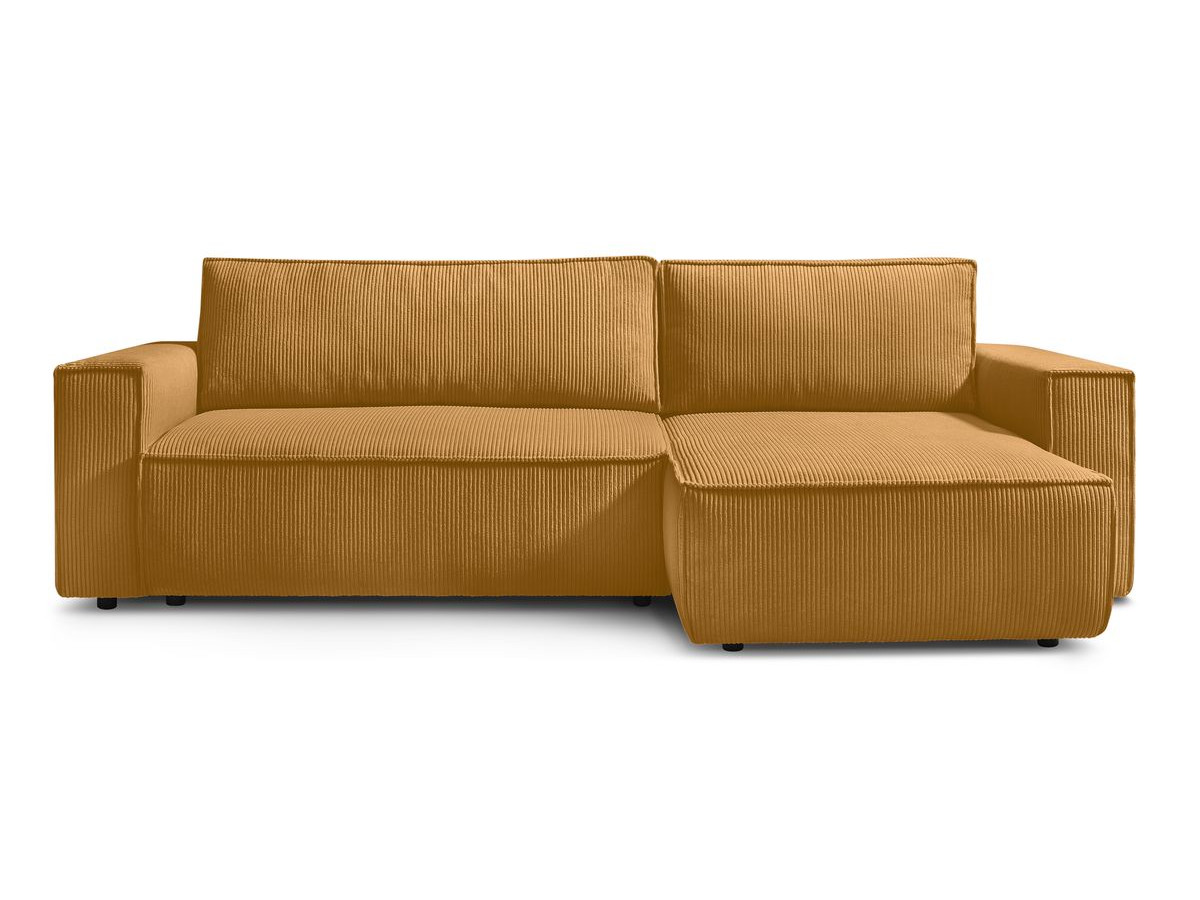Canapé d'angle réversible convertible coffre NIHAD velours côtelé