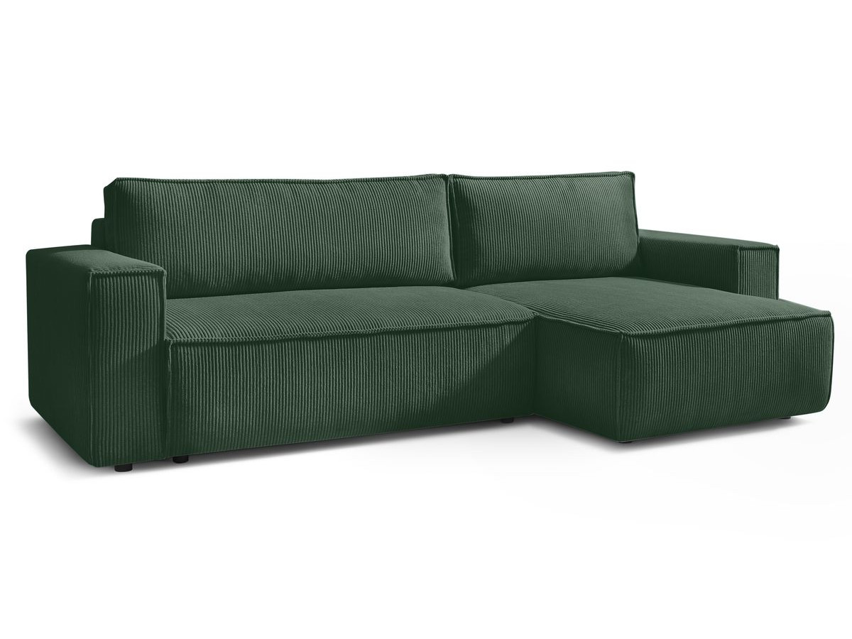 Canapé d'angle réversible convertible coffre NIHAD velours côtelé