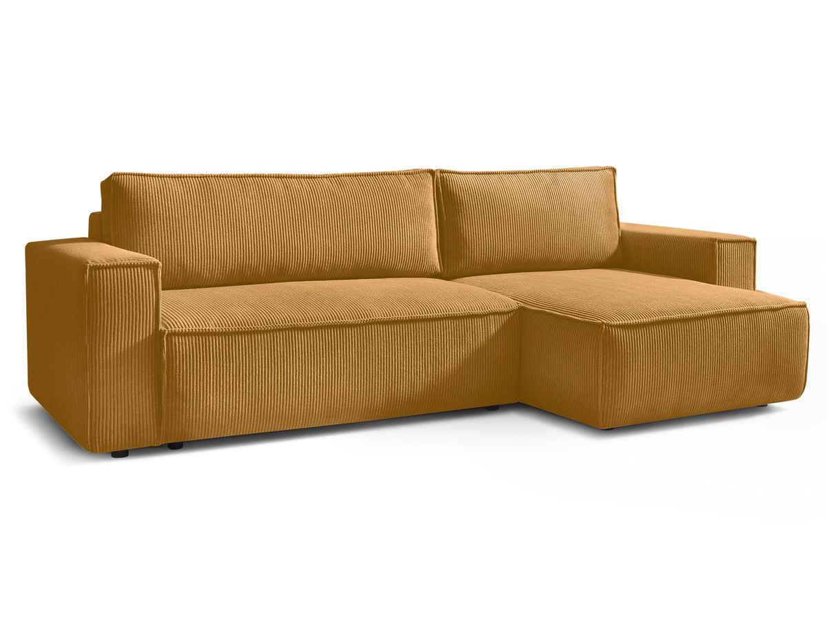 Canapé d'angle réversible convertible coffre NIHAD velours côtelé