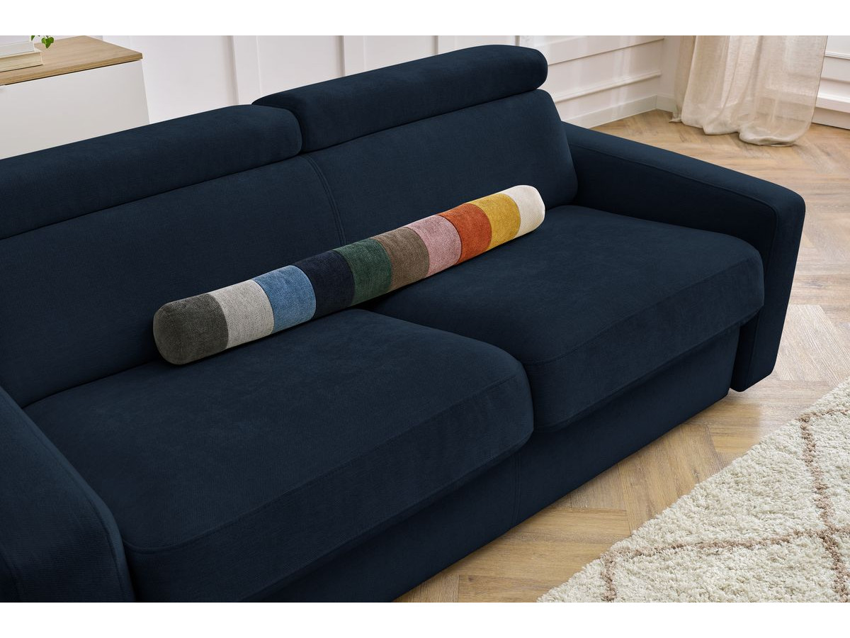 Canapé droit convertible MONACO ouverture express tissu lisse