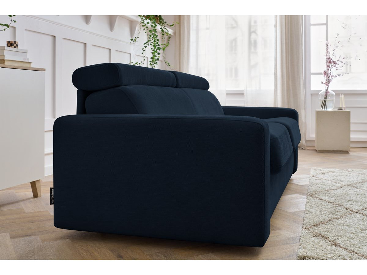 Canapé droit convertible MONACO ouverture express tissu lisse