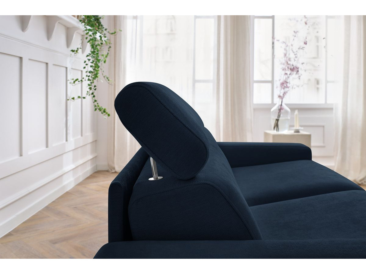 Canapé droit convertible MONACO ouverture express tissu lisse