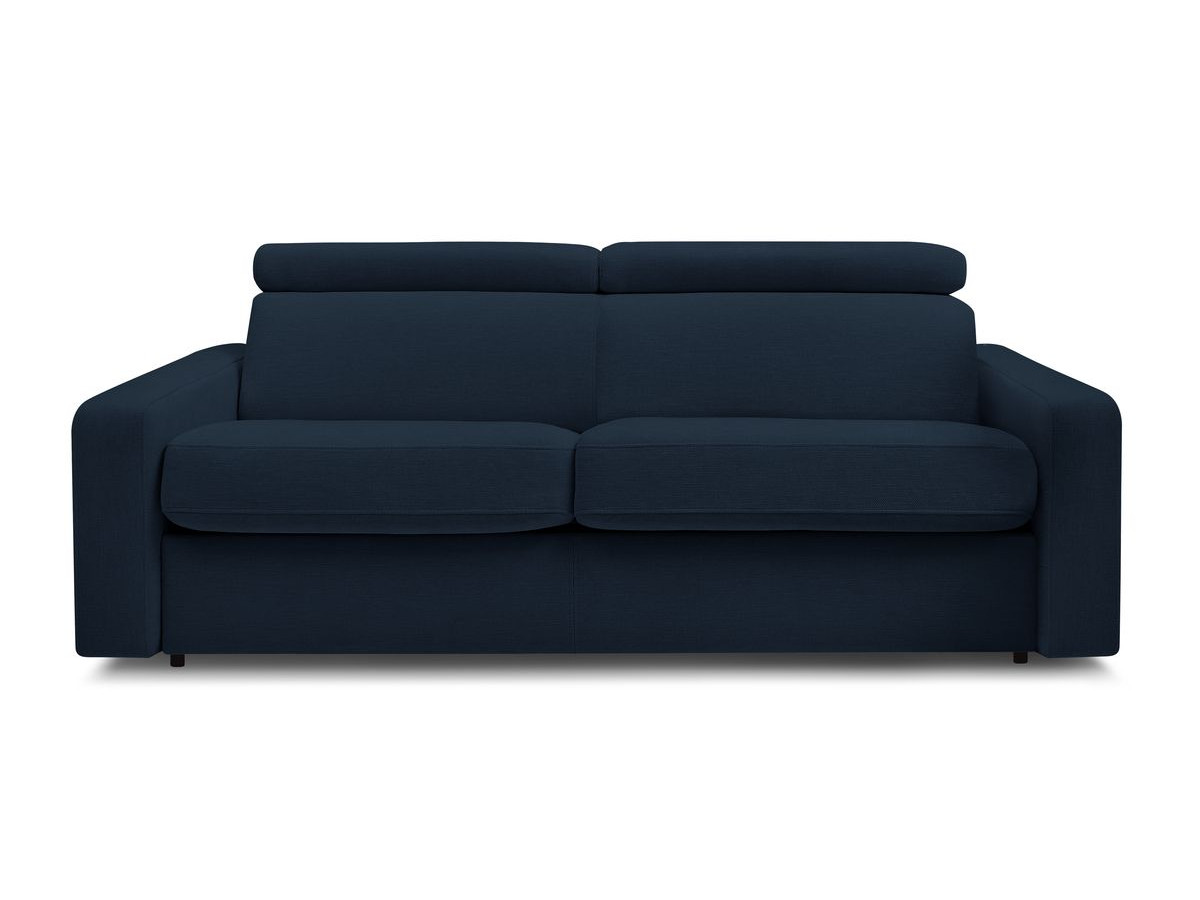 Canapé droit convertible MONACO ouverture express tissu lisse