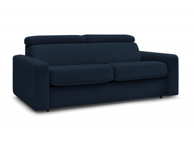 Canapé droit convertible MONACO ouverture express tissu lisse