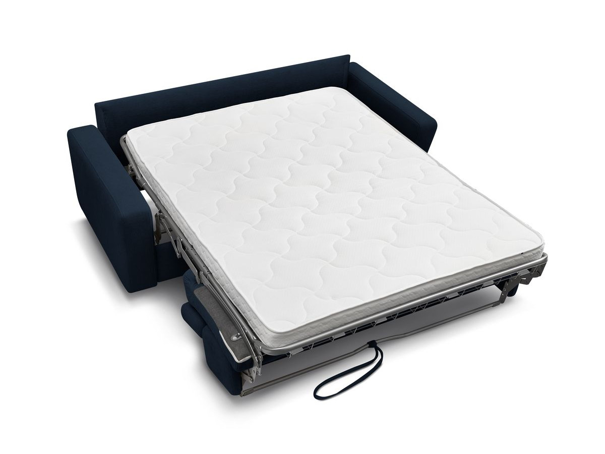 Canapé droit convertible MONACO ouverture express tissu lisse