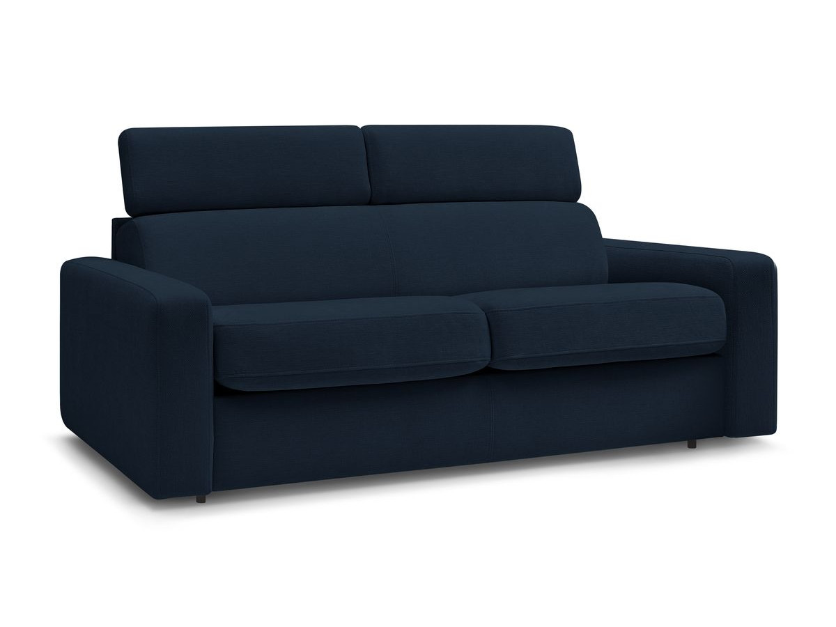 Canapé droit convertible MONACO ouverture express tissu lisse