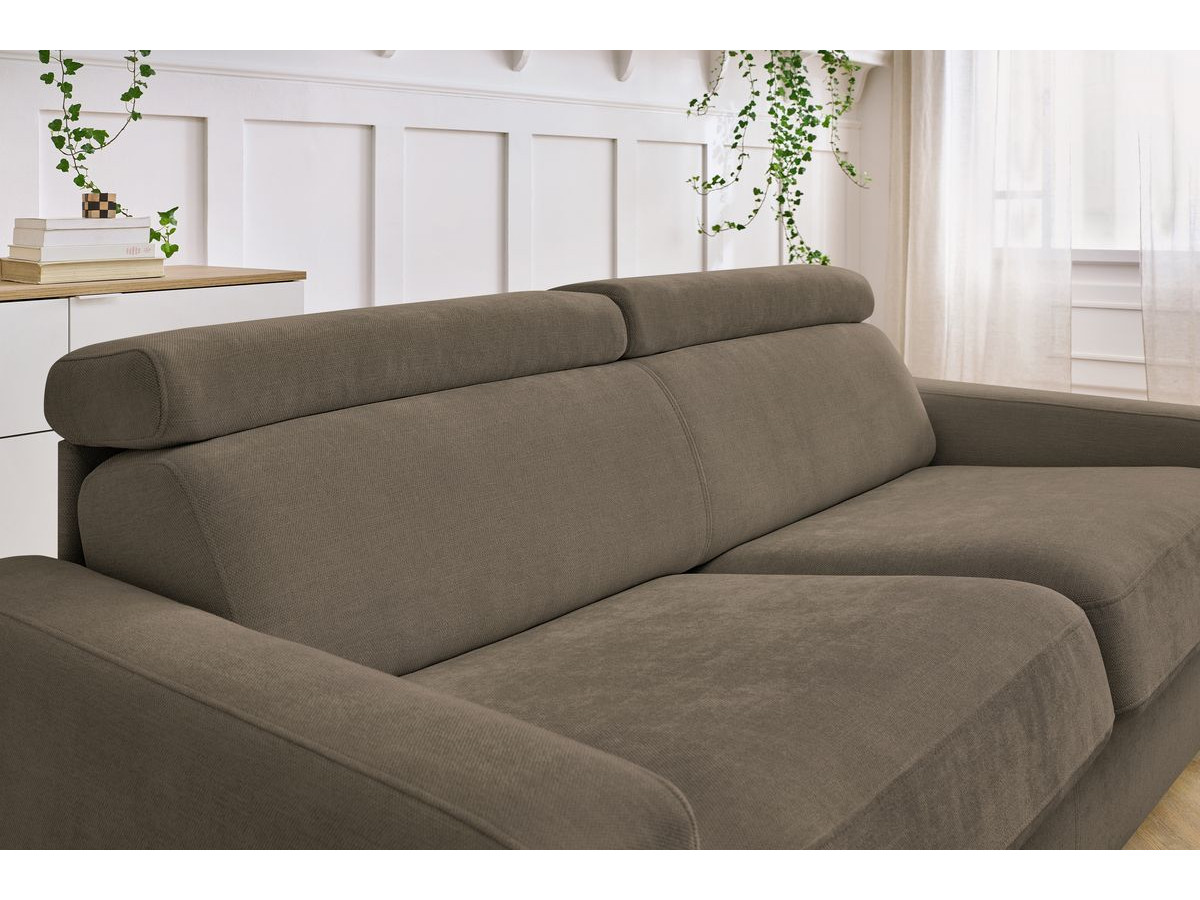 Canapé droit convertible MONACO ouverture express tissu lisse