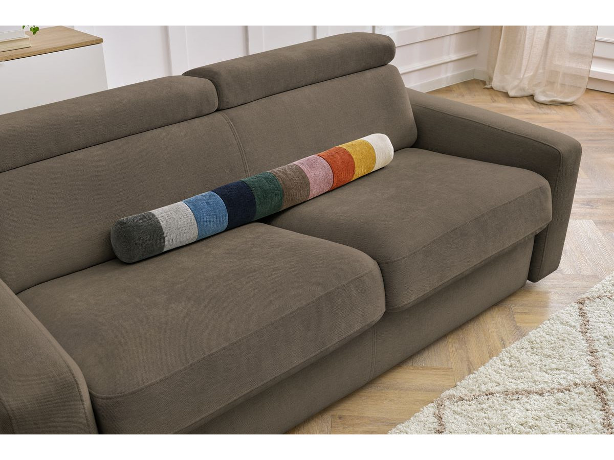 Canapé droit convertible MONACO ouverture express tissu lisse