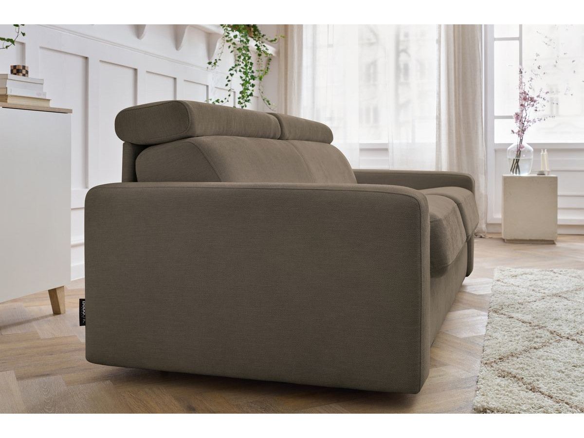 Canapé droit convertible MONACO ouverture express tissu lisse