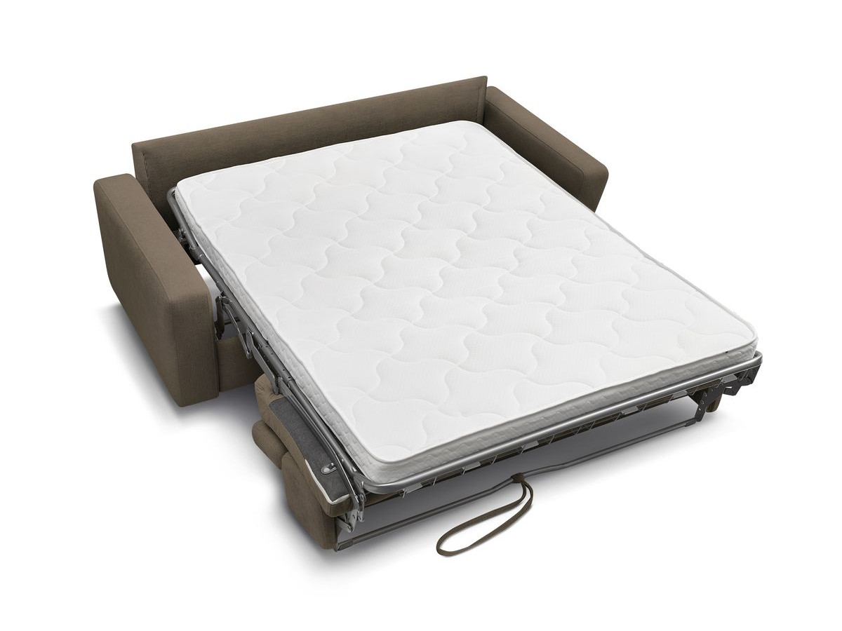 Canapé droit convertible MONACO ouverture express tissu lisse