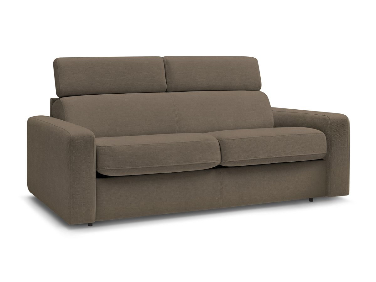 Canapé droit convertible MONACO ouverture express tissu lisse