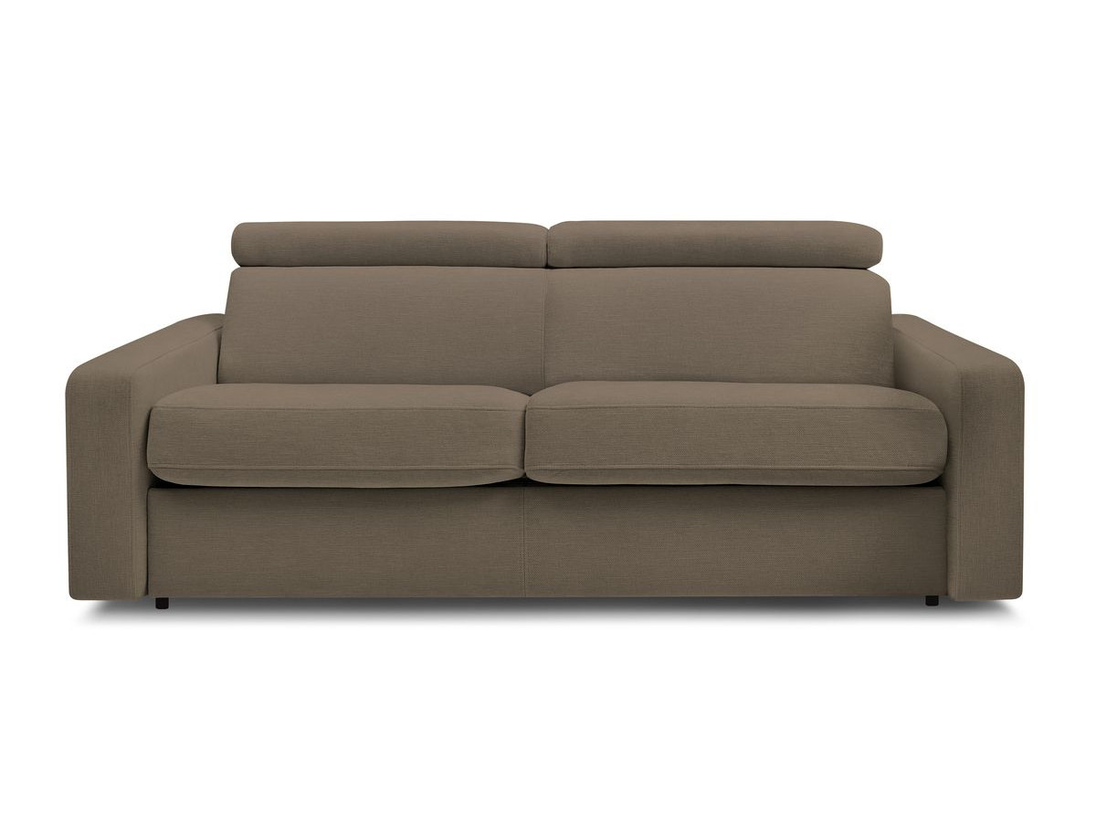 Canapé droit convertible MONACO ouverture express tissu lisse
