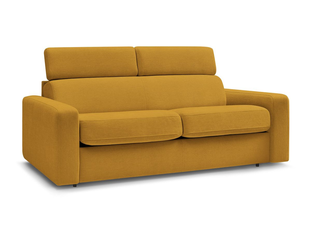 Canapé droit convertible MONACO ouverture express tissu lisse