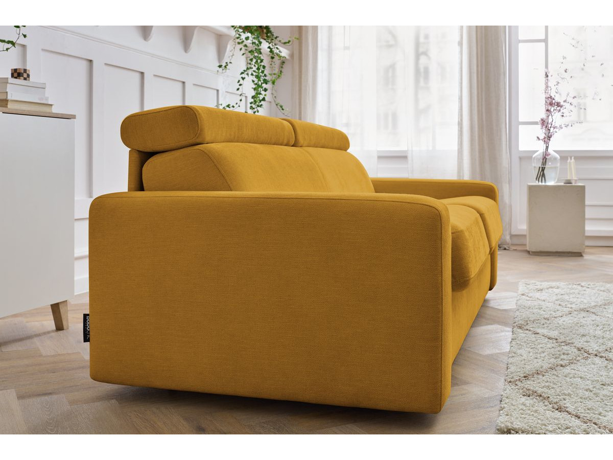 Canapé droit convertible MONACO ouverture express tissu lisse