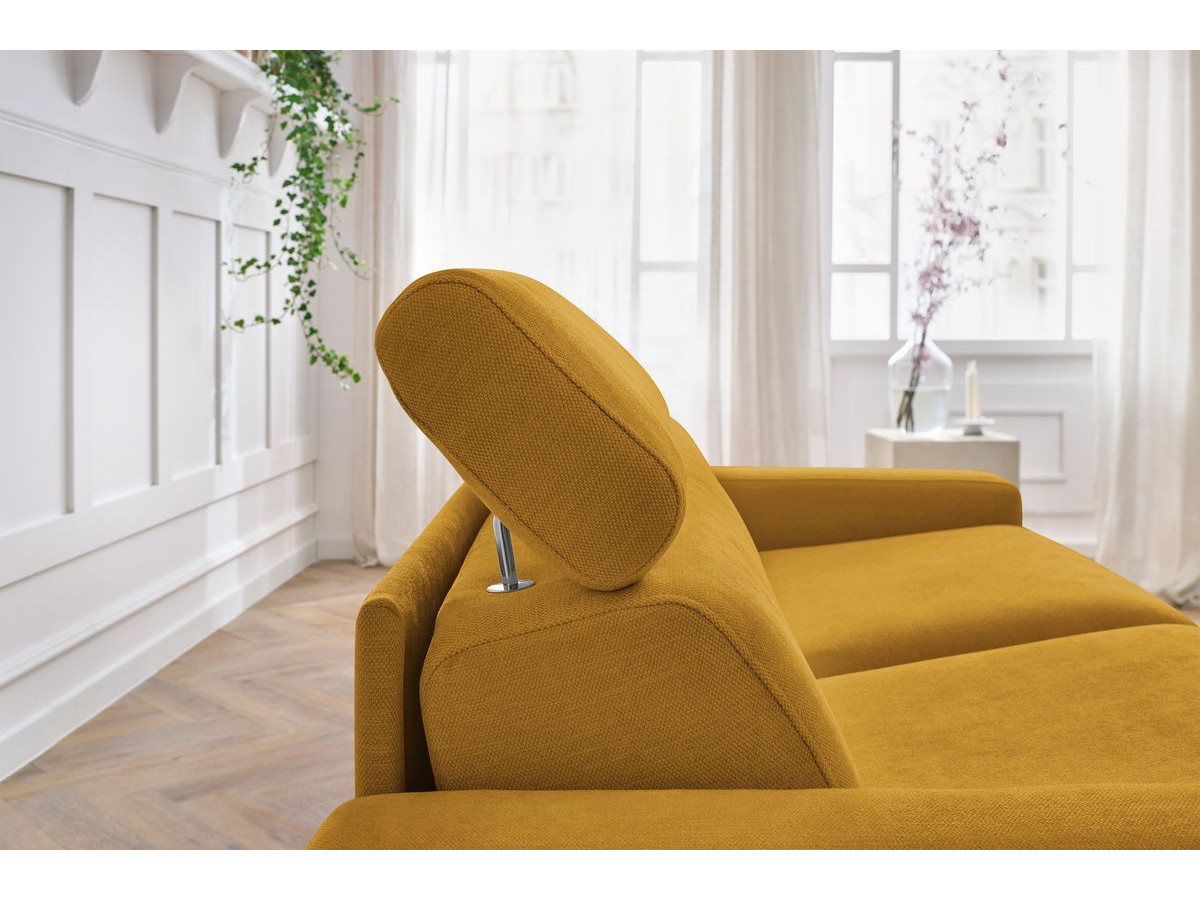 Canapé droit convertible MONACO ouverture express tissu lisse