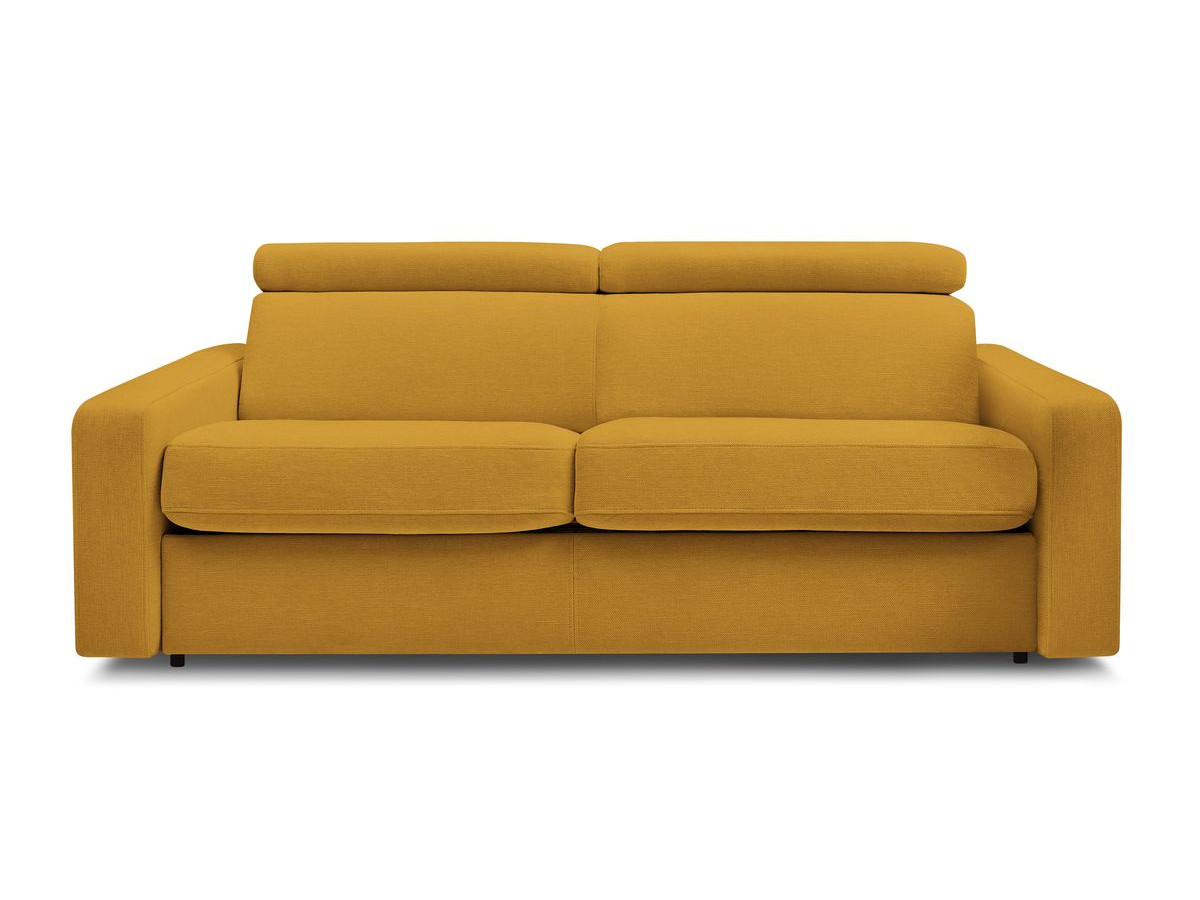 Canapé droit convertible MONACO ouverture express tissu lisse