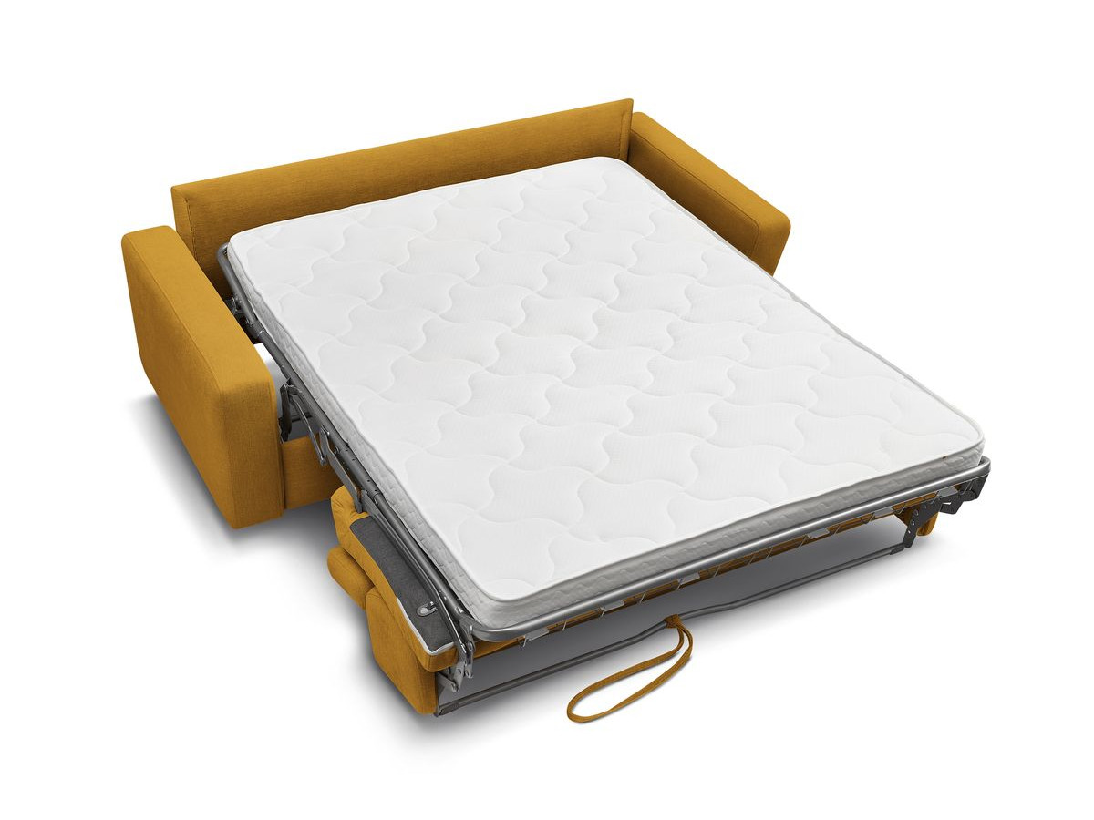 Canapé droit convertible MONACO ouverture express tissu lisse
