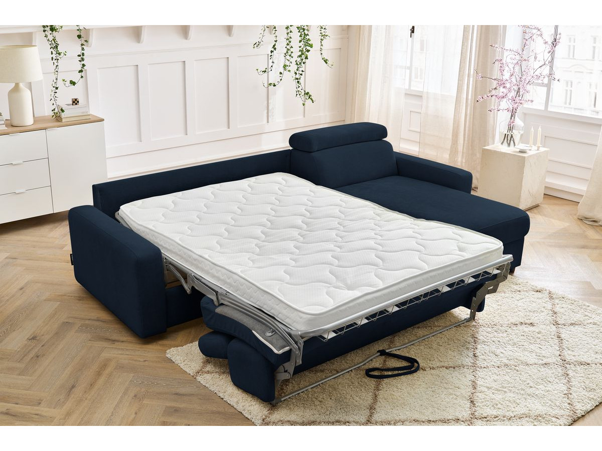 Canapé d'angle réversible convertible coffre MONACO tissu lisse
