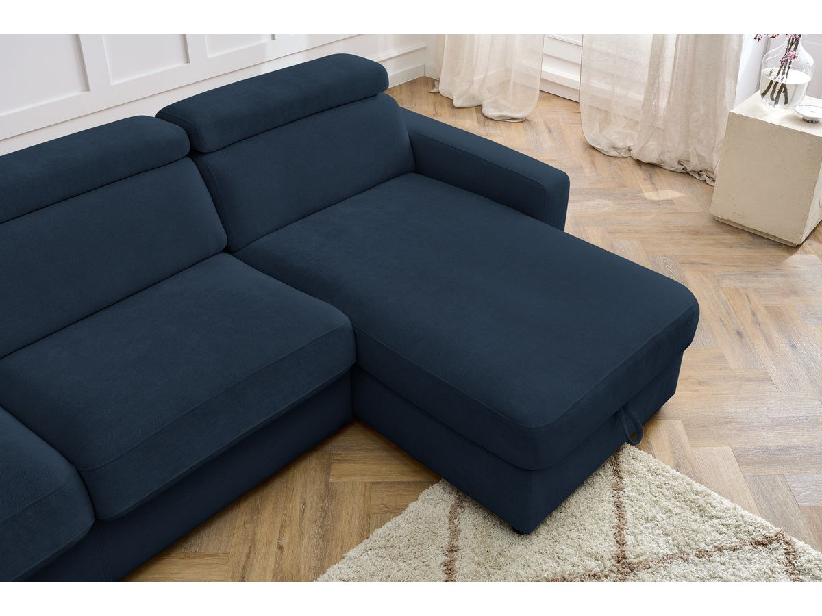 Canapé d'angle réversible convertible coffre MONACO tissu lisse