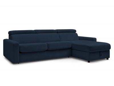 Canapé d'angle réversible convertible coffre MONACO tissu lisse