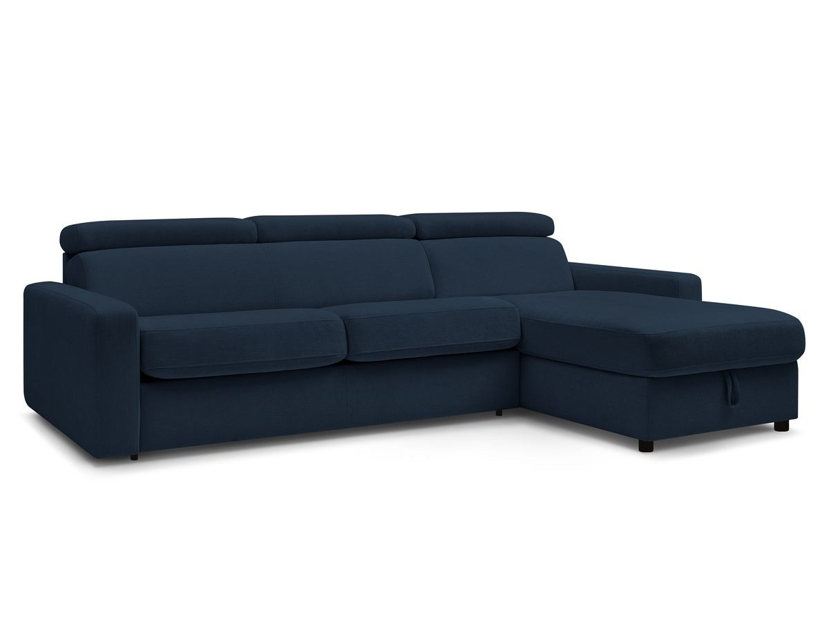 Canapé d'angle réversible convertible coffre MONACO tissu lisse