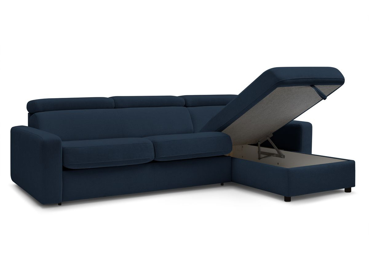 Canapé d'angle réversible convertible coffre MONACO tissu lisse