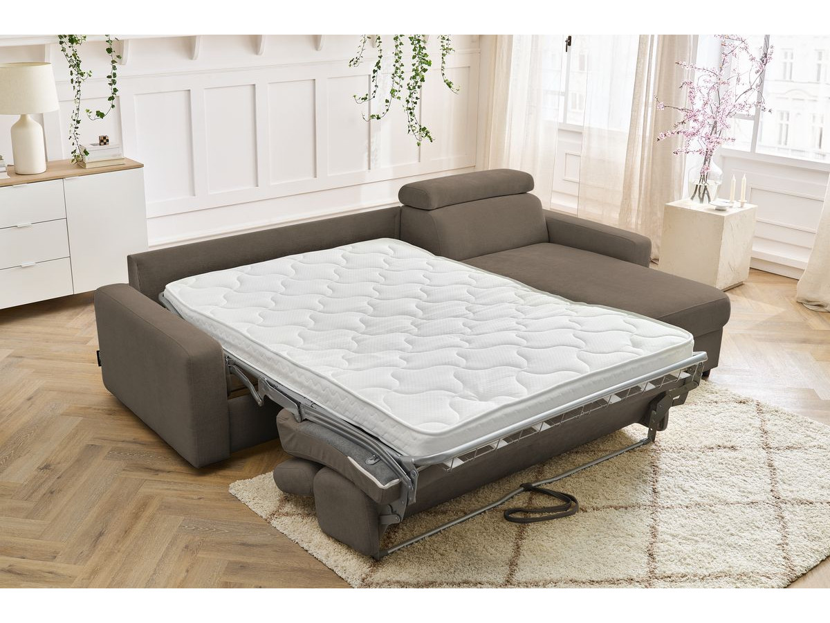 Canapé d'angle réversible convertible coffre MONACO tissu lisse