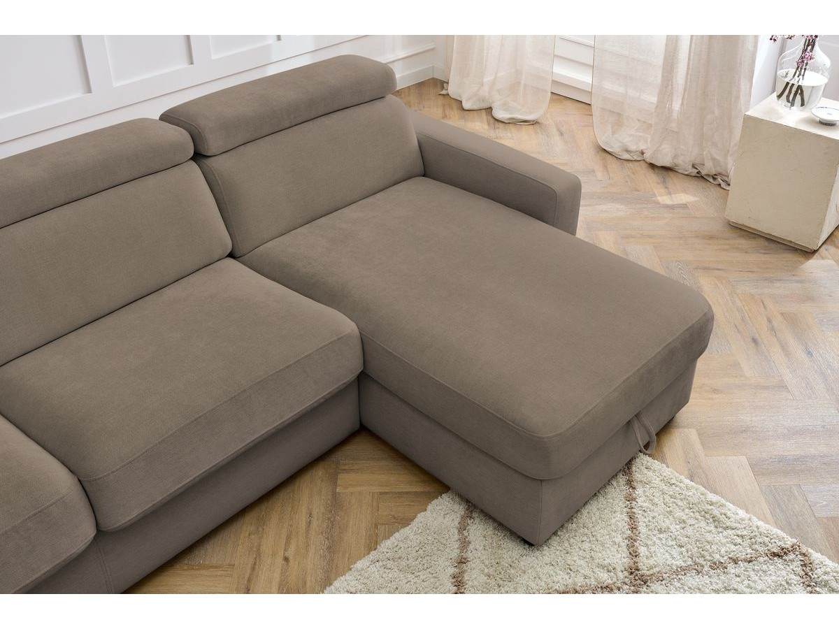 Canapé d'angle réversible convertible coffre MONACO tissu lisse