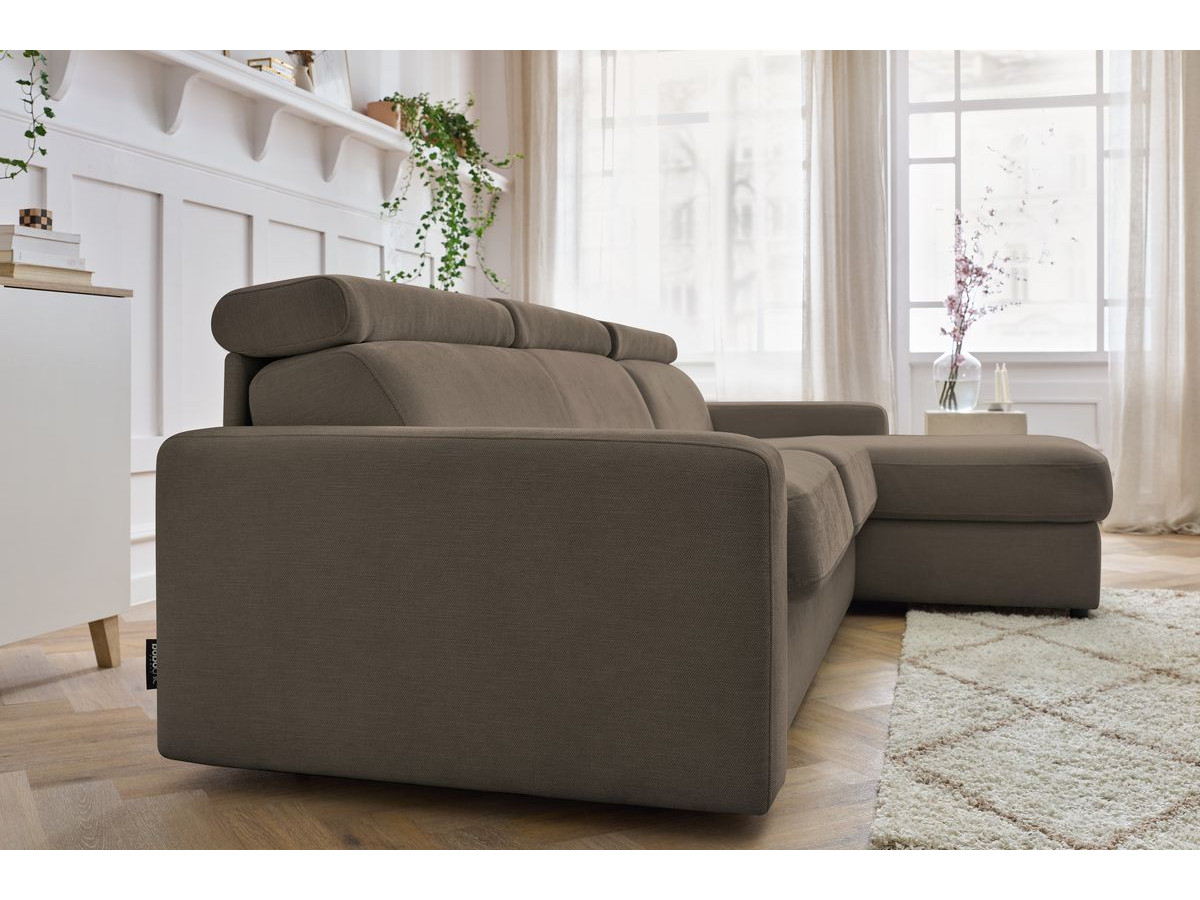 Canapé d'angle réversible convertible coffre MONACO tissu lisse