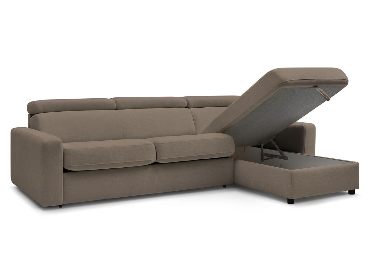 Canapé d'angle réversible convertible coffre MONACO tissu lisse