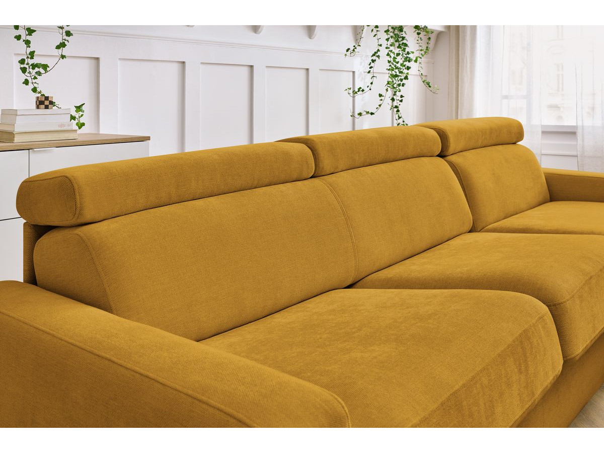 Canapé d'angle réversible convertible coffre MONACO tissu lisse