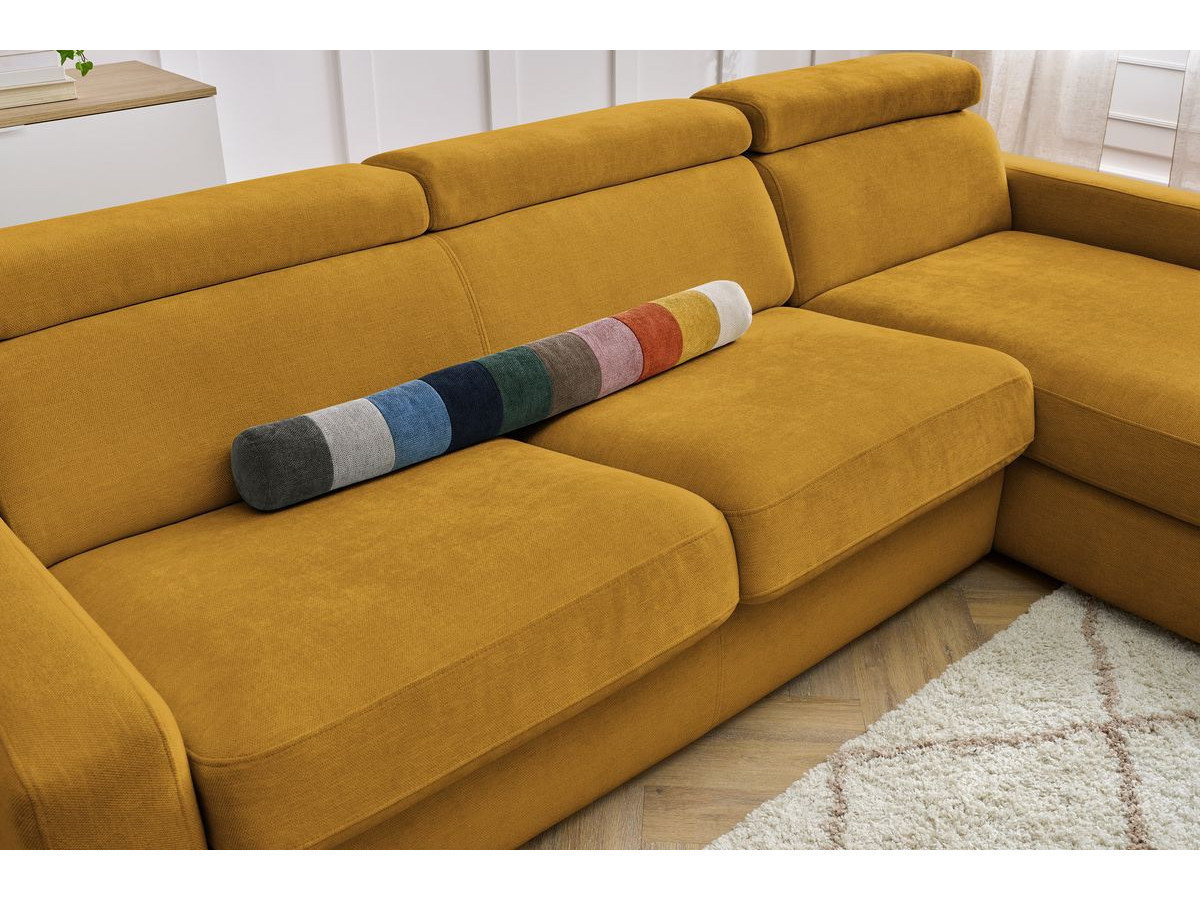 Canapé d'angle réversible convertible coffre MONACO tissu lisse