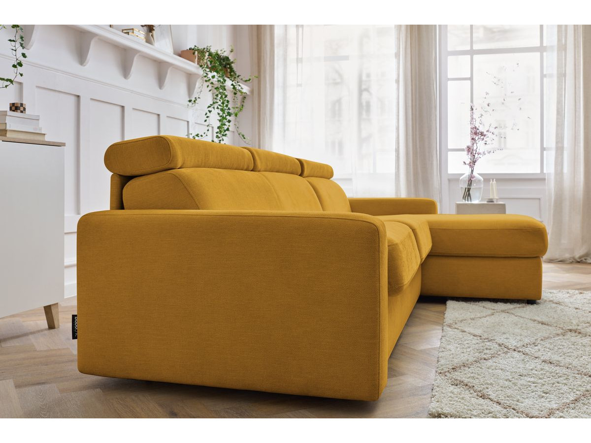 Canapé d'angle réversible convertible coffre MONACO tissu lisse