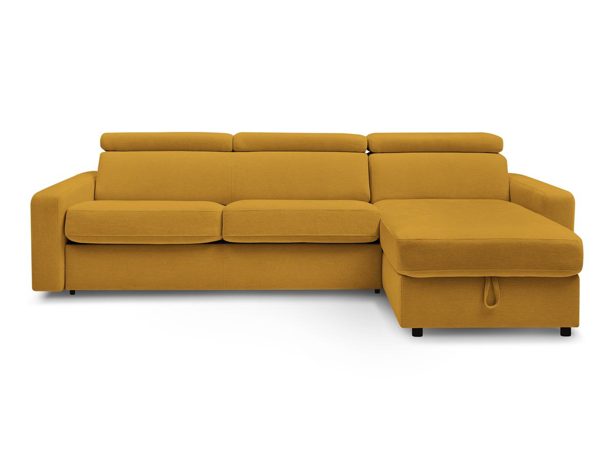 Canapé d'angle réversible convertible coffre MONACO tissu lisse