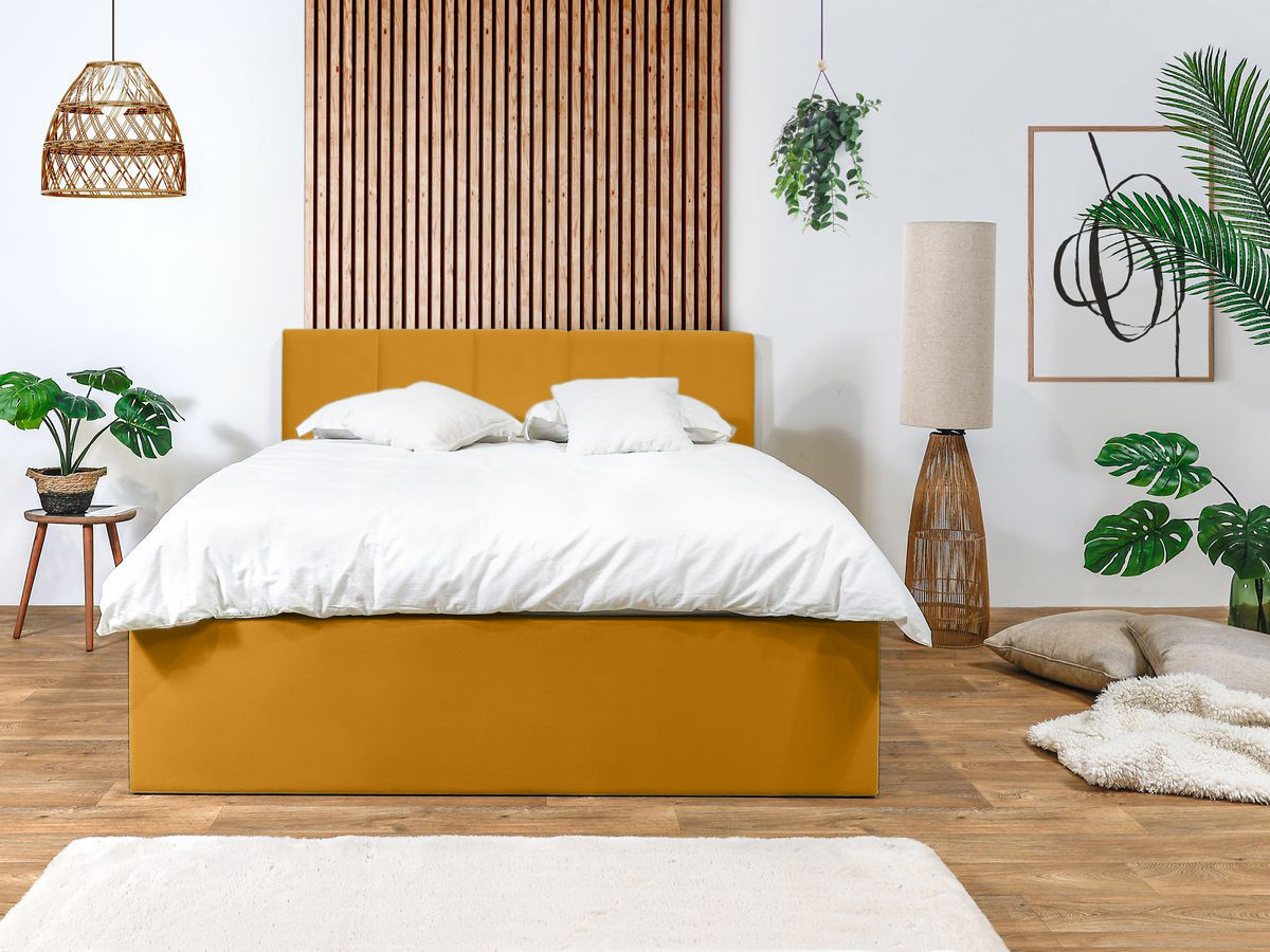 Lit coffre VIVARA rangement XL jaune — vue 6