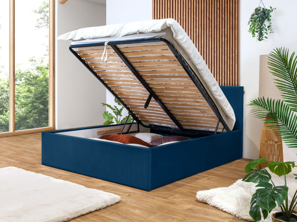 Lit coffre VIVARA rangement XL bleu foncé — vue 4