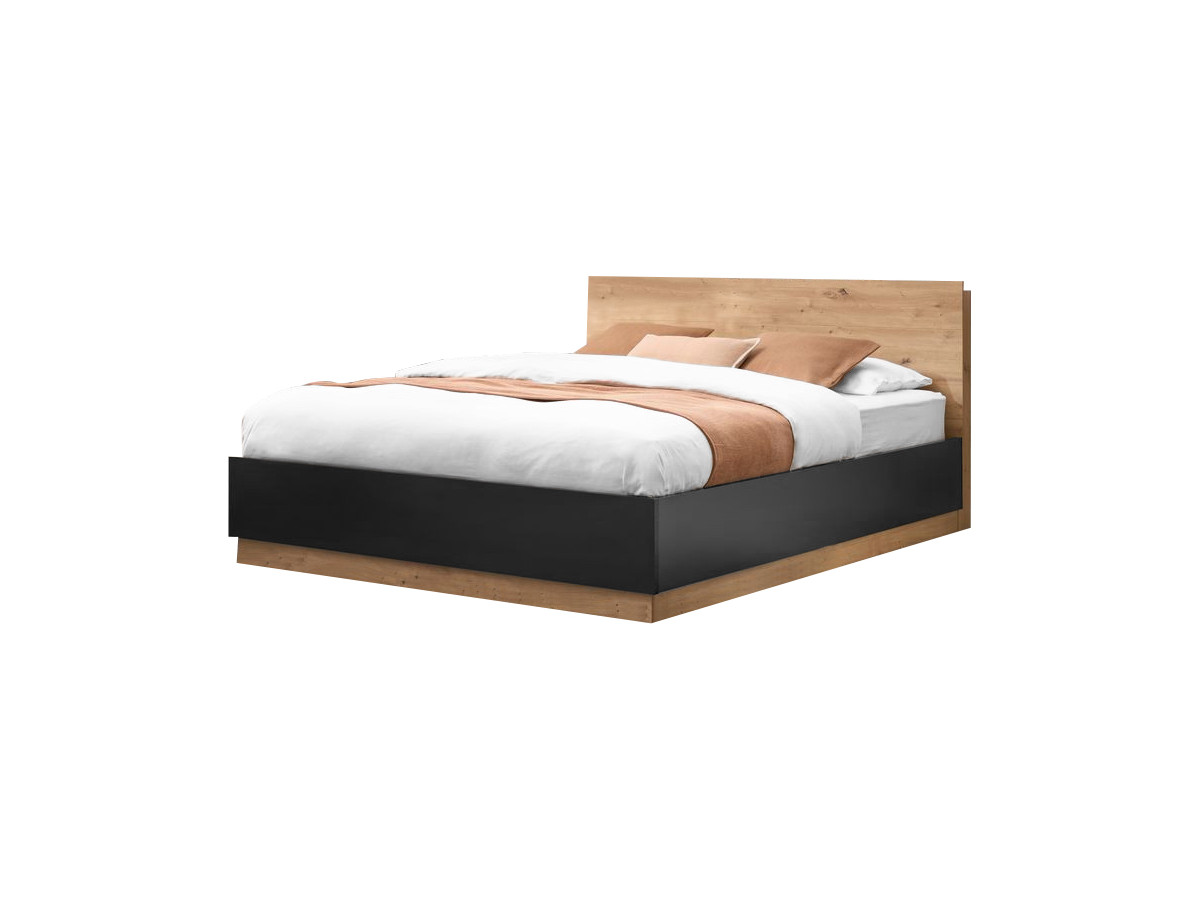 Lit coffre sommier et tête de lit inclus ZENITA